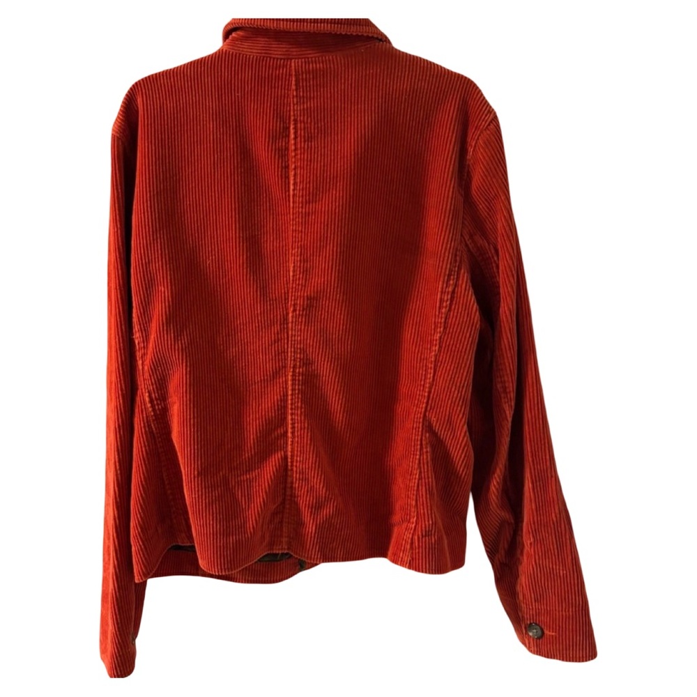 Corduroy Jacket  Rust Orange Size M Vintage Style 100% Cotton - Picture 5 of 6